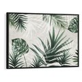 Obraz w ramie 70x50 - Tropikalne Akwarele - tropikalne liście, akwarela - rama czarna