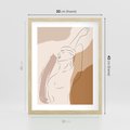 Plakat w ramie 30x40 - Sztuka Nagiej Formy - szkic nagiej kobiety, kolory beżowe - rama drewno