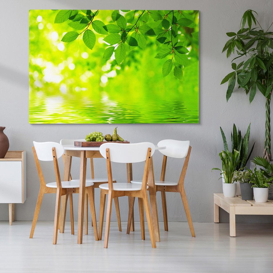 Obraz na płótnie 70x50 - Liście w Wodzie - liście, woda