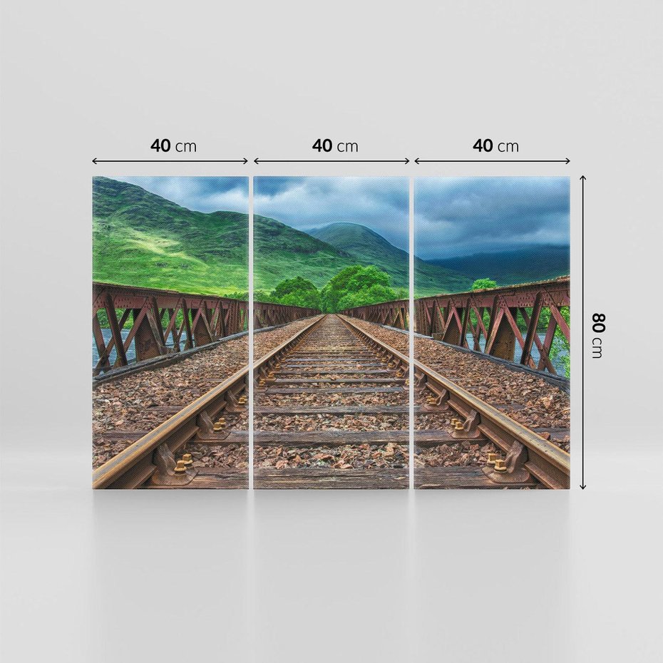 Obraz na płótnie 120x80 - Most Kolejowy - Tropy Podróży w Nocnej Ciszy - most, kolej