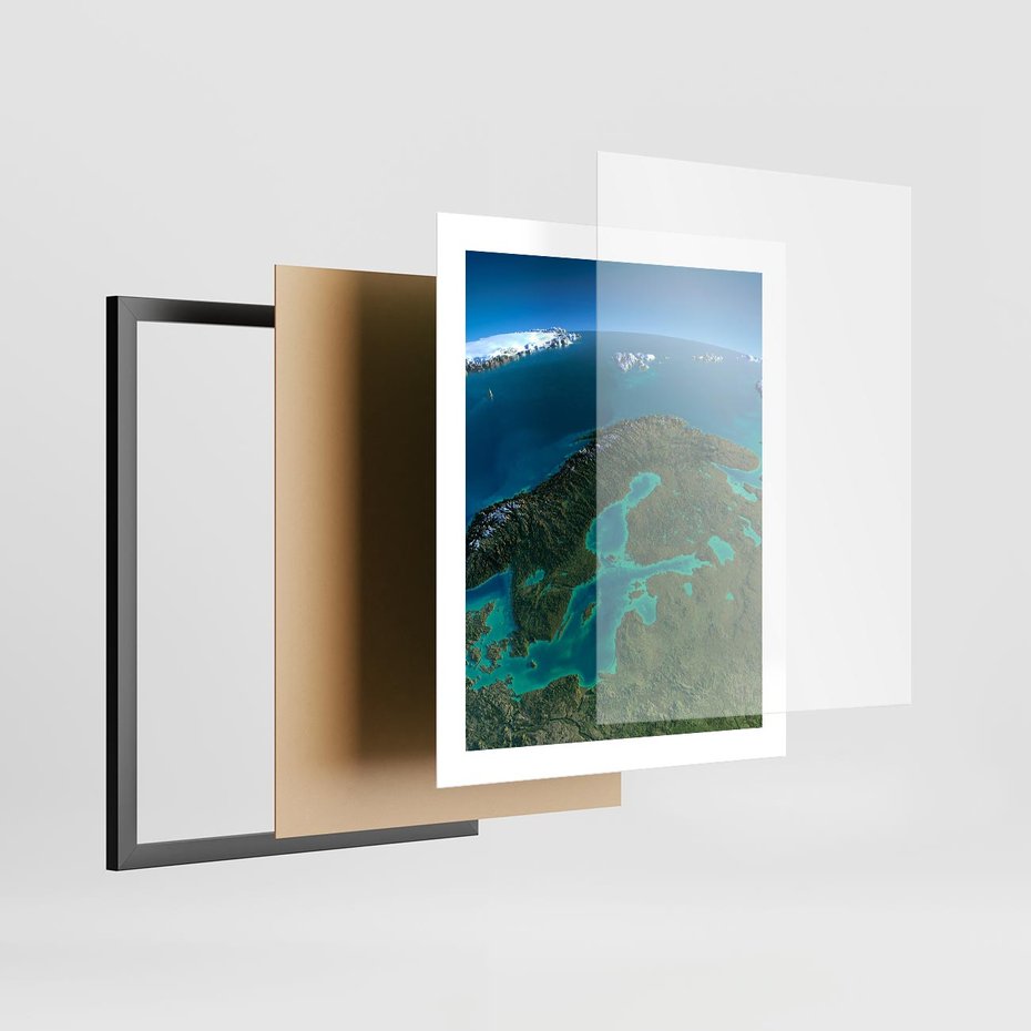 Plakat w ramie 40x50 - Beztroski widok na ocean - widok, ocean - rama czarna