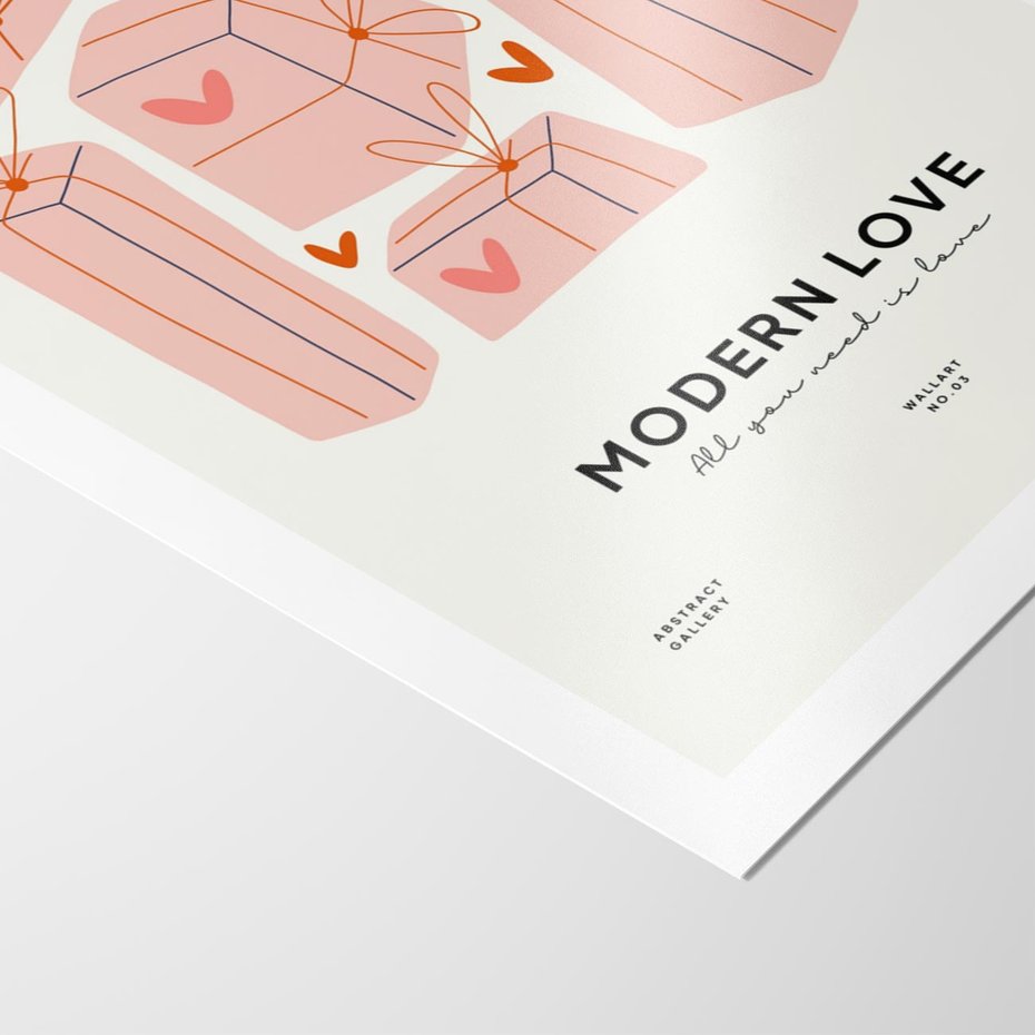 Plakat bez ramy 21x30 - Nowoczesna Miłość - nowoczesna grafika, pastelowe kolory