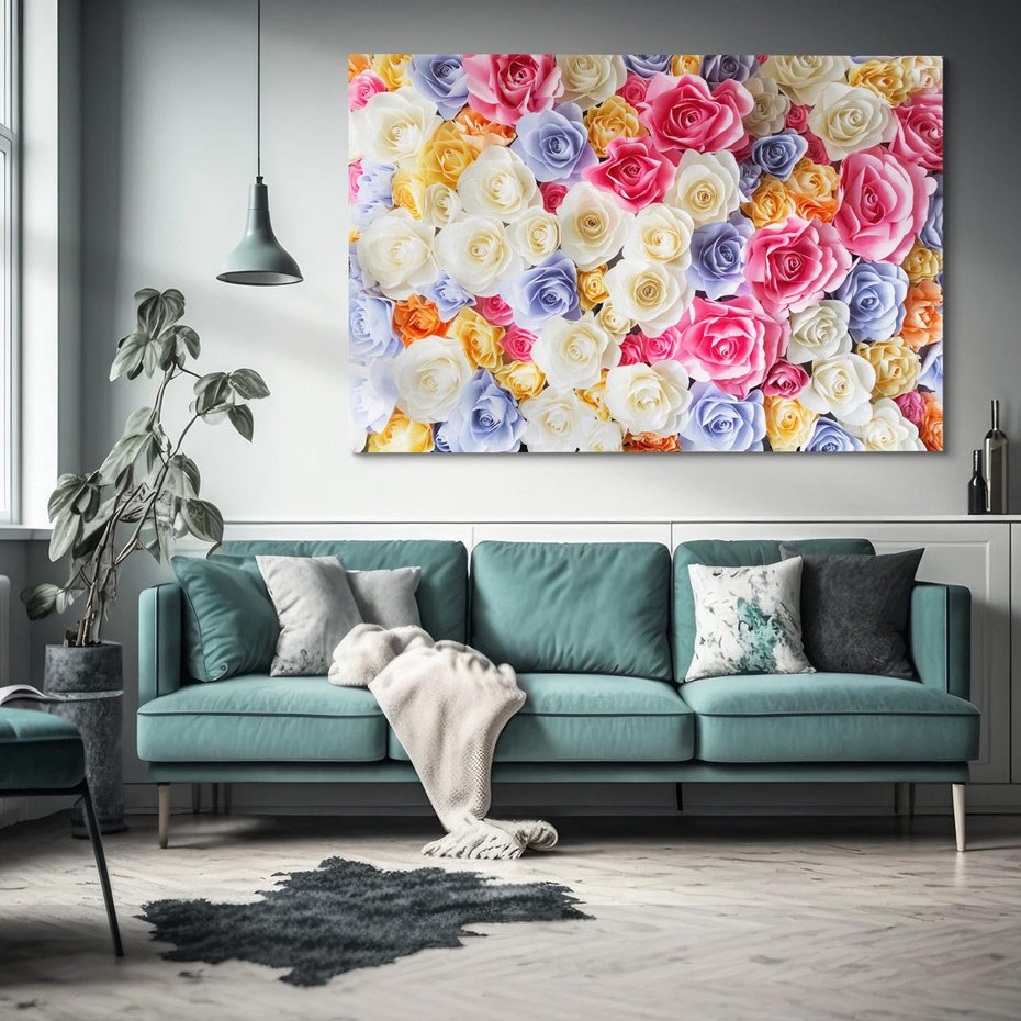 Obraz na płótnie 100x70 - Elegancja w kwiatach - kwiaty, róże