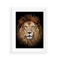 Plakat w ramie 40x50 - Król zwierząt w majestatycznym stylu - lew, król - rama biała