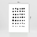 Plakat bez ramy 50x70 - Refleksje Światła - minimalistyczna kompozycja, czarne kropkina białym tle