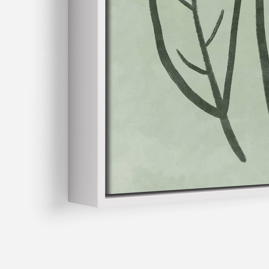 Obraz w ramie 50x70 - Energetyczne Ekspresje Natury - zielony plakat, roślinne motywy - rama biała