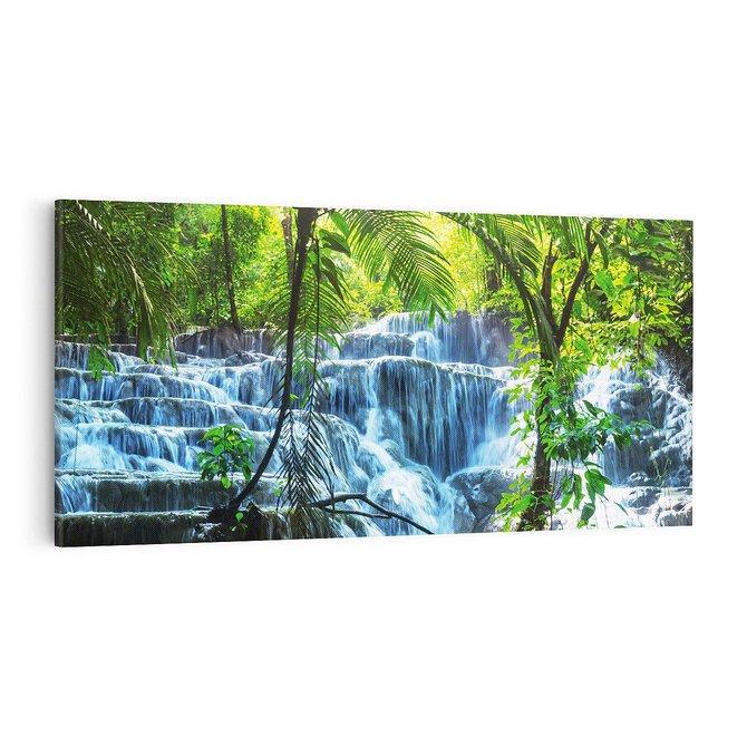 Obraz na płótnie 100x50 - Meksykański wodospad w lesie - wodospad, las