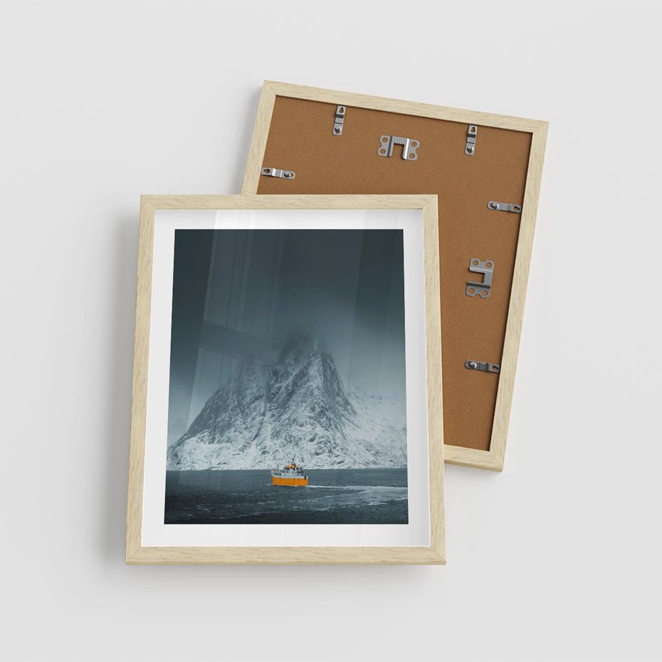 Plakat w ramie 40x50 - Skandynawski pejzaż - skadynawski, pejzaż - rama drewno