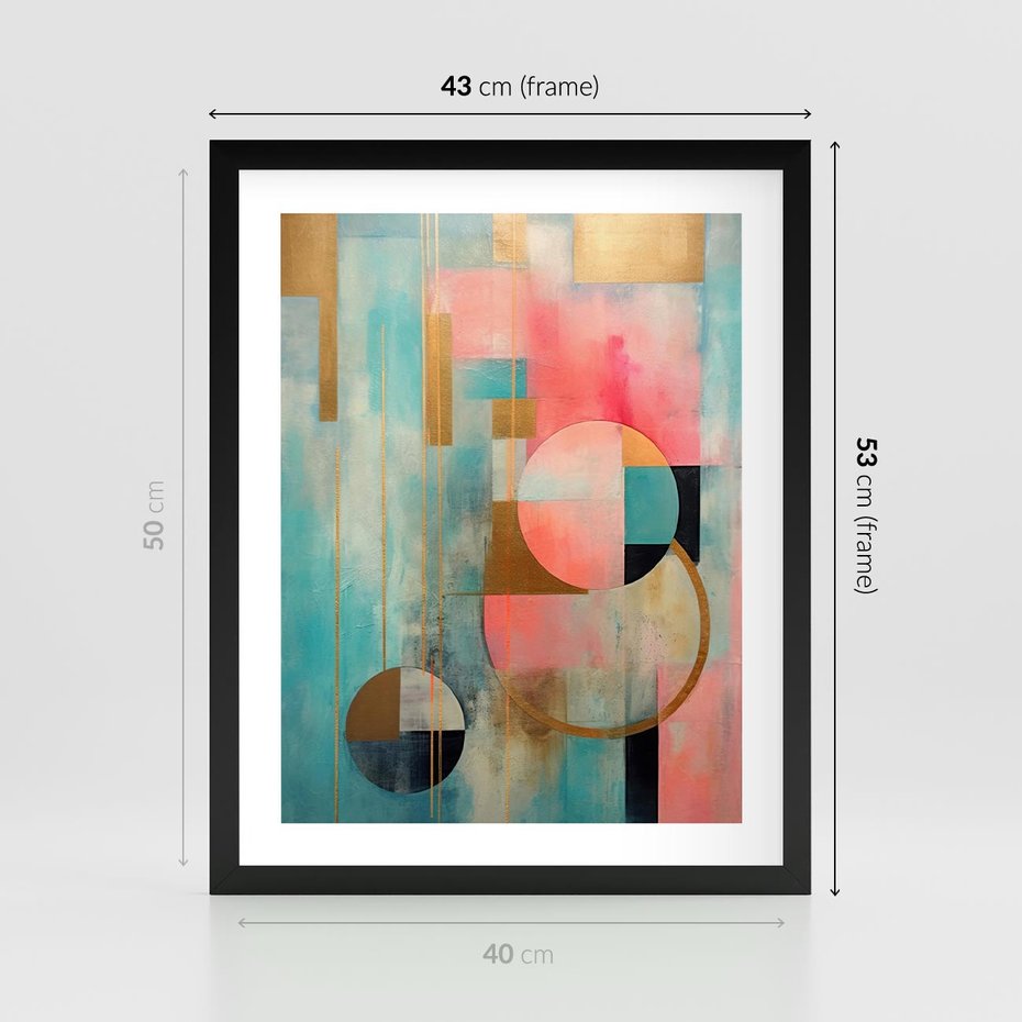 Plakat w ramie 40x50 - Abstrakcyjny Bałagan - abstrakcja, obraz olejny - rama czarna