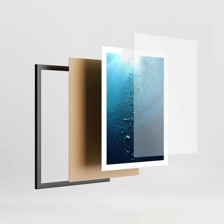 Plakat w ramie 50x70 - Gra Bąbelków - woda, bąbelki - rama czarna