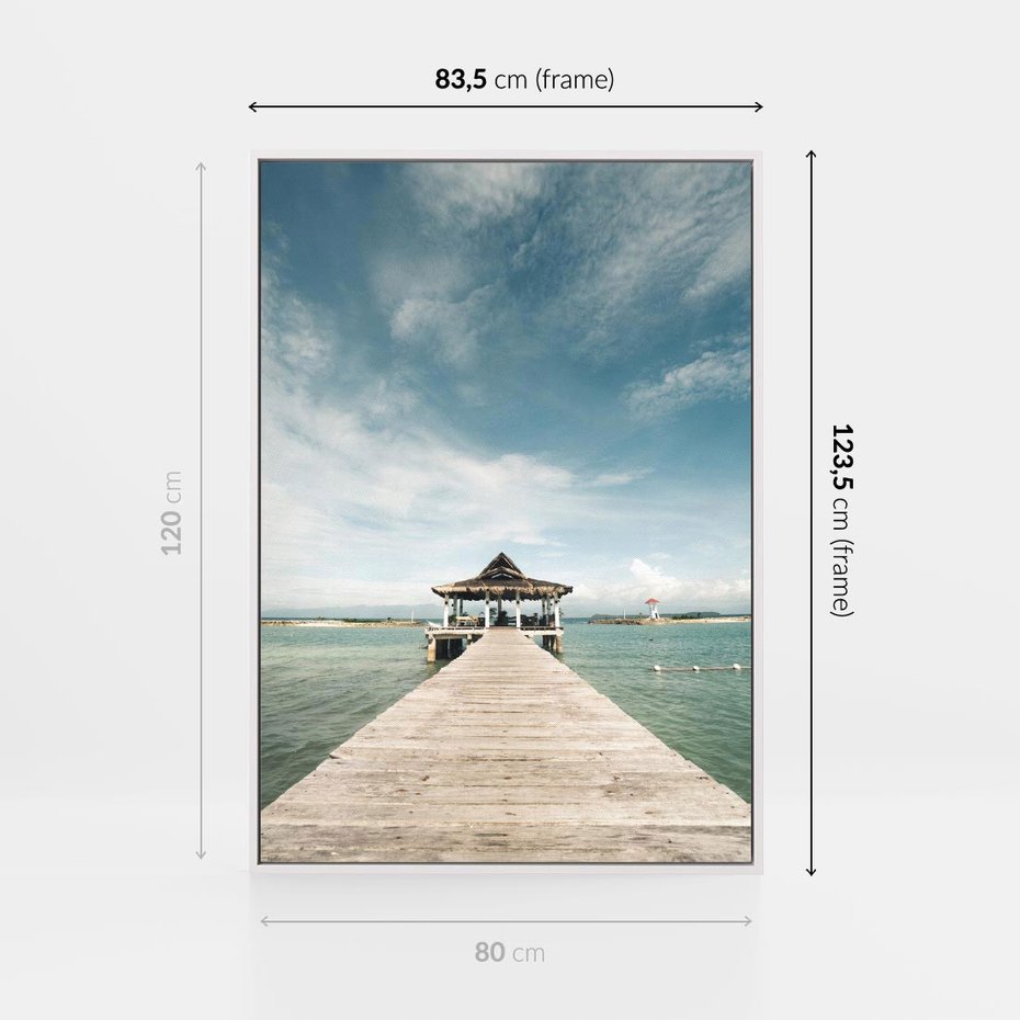 Obraz w ramie 80x120 - Magia Morza i Piękno Plaży - Hawaje, morze - rama biała