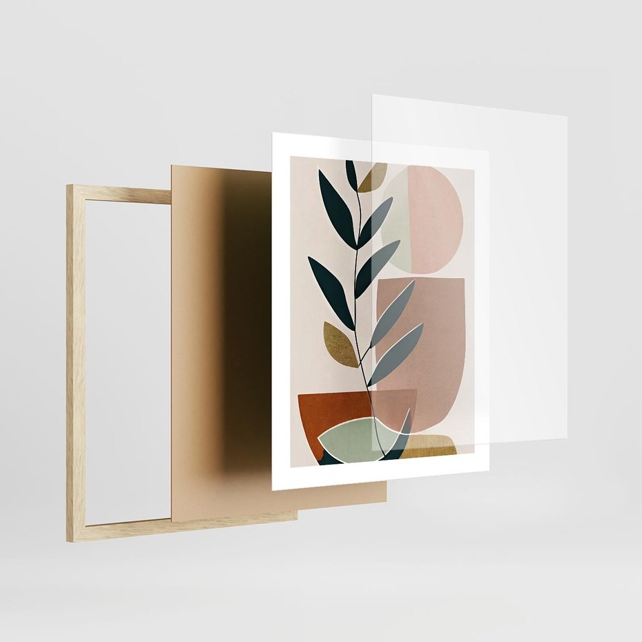 Plakat w ramie 40x50 - Boho Taniec Stylu - boho obraz, abstrakcja - rama drewno