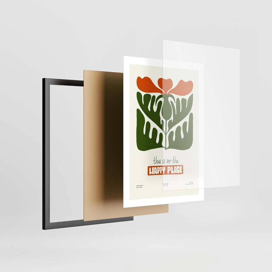 Plakat w ramie 50x70 - Rozkwitająca Gra - kwiaty, nowoczesny plakat - rama czarna