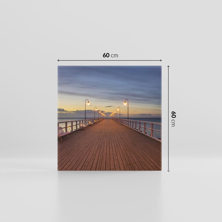 Obraz na płótnie 60x60 - romantyczny spacer nad morzem - Molo, Sopot