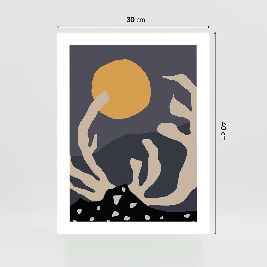 Plakat bez ramy 30x40 - Tajemniczy Księżyc - nowoczesna sztuka, plakat