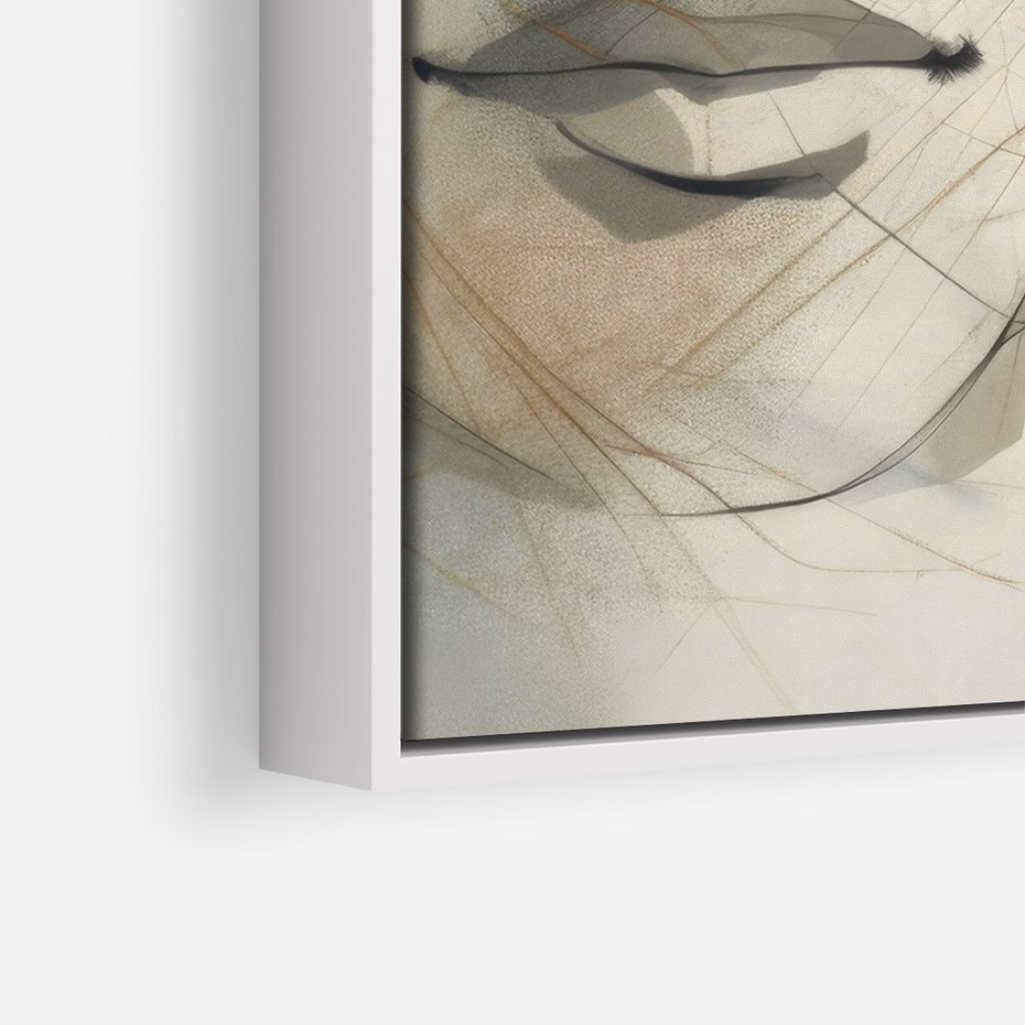 Obraz w ramie 80x120 - Tylko Zamknij Oczy - twarz kobiety, zamknięte oczy - rama biała