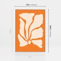 Obraz w ramie 70x100 - Wibracje Barw - abstrakcyjny boho plakat, pomarańczowe tło - rama biała