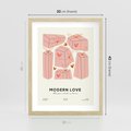 Plakat w ramie 30x40 - Nowoczesna Miłość - nowoczesna grafika, pastelowe kolory - rama drewno