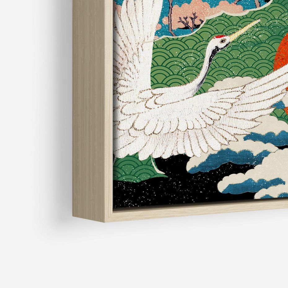 Obraz w ramie 50x50 - Wibracje emocji - sztuka japońska, wyraziste kolory - rama drewno