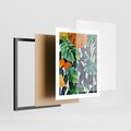 Plakat w ramie 40x50 - Tropikalne Pragnienia - akwarela, liście tropikalne - rama czarna
