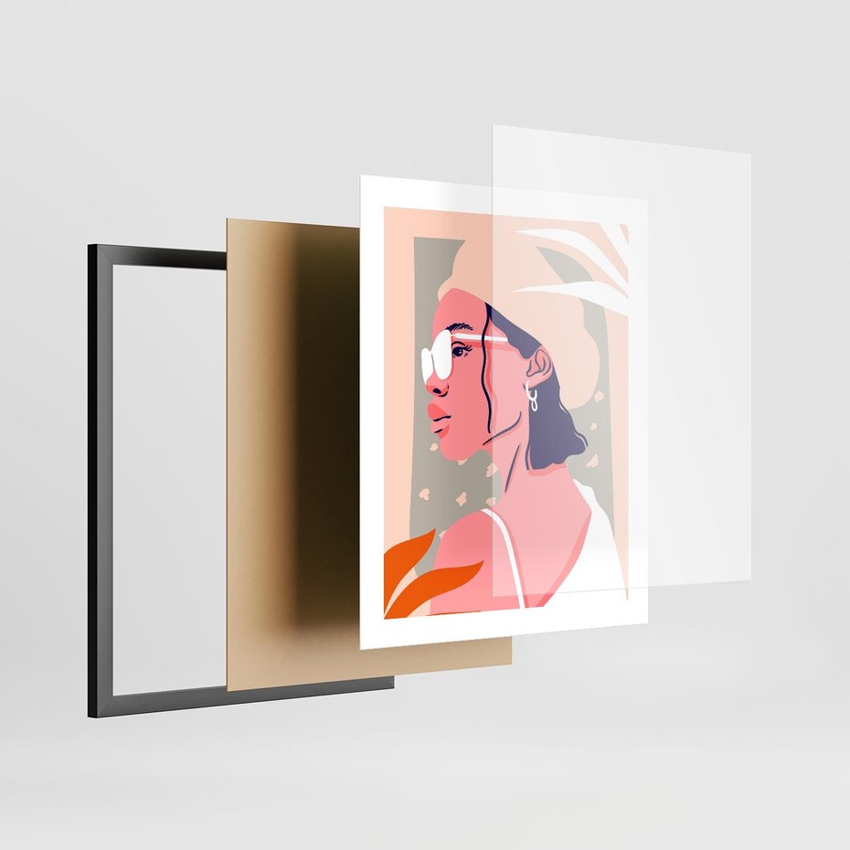 Plakat w ramie 40x50 - Kobieca Esencja - nowoczesny plakat, styl retro - rama czarna