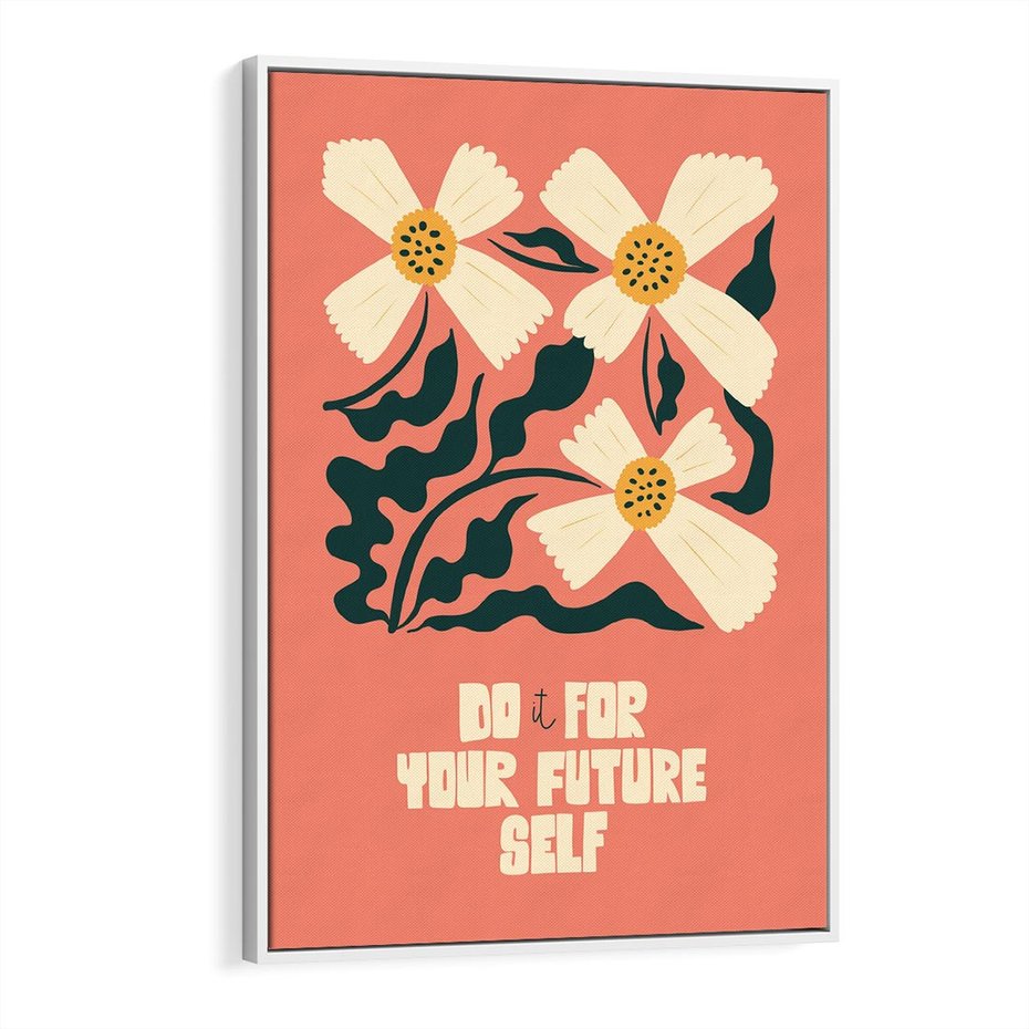 Obraz w ramie 80x120 - Mgliste Refleksje - nowoczesny plakat, różowe tło - rama biała