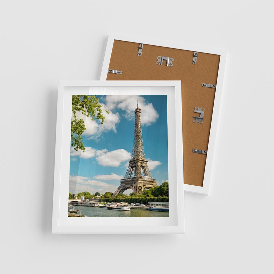 Plakat w ramie 40x50 - Paryż Eiffla - Paryż, Eiffla - rama biała