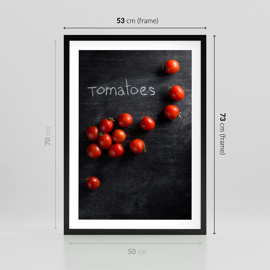 Plakat w ramie 50x70 - Świeżość Smaku - pomidory, kuchnia - rama czarna