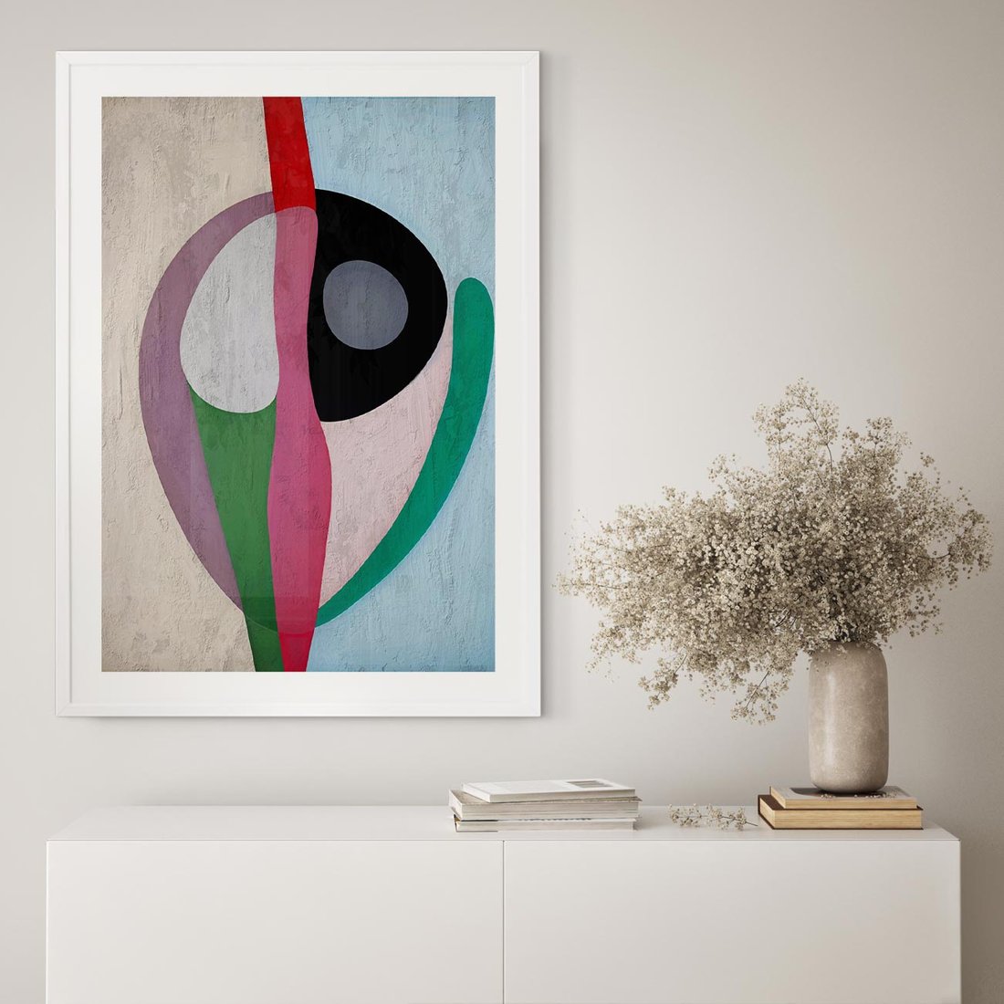 Plakat bez ramy 30x40 - Wibracje Kolorów Marzeń - abstrakcyjne dziwne kształty, olejny obraz