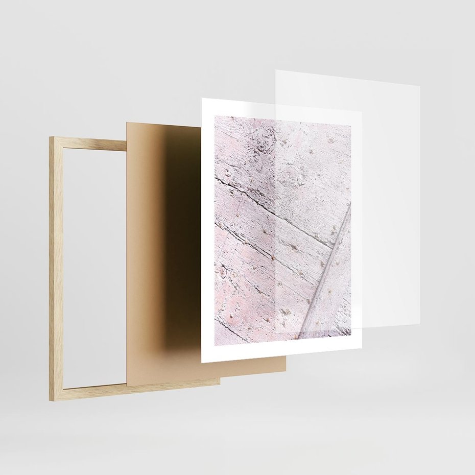 Plakat w ramie 40x50 - Nowoczesna Elegancja - beton, struktura - rama drewno