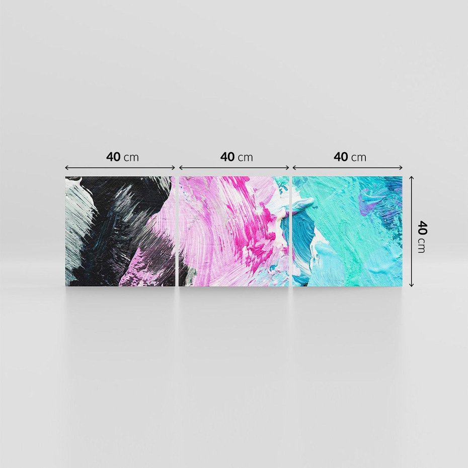 Obraz na płótnie 120x40 - Kolorowy rój wyobraźni - rozlane kolorowe farby olejne, abstrakcja