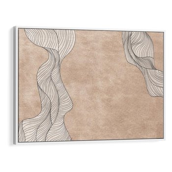 Obraz w ramie 120x80 - Symfonia uczuć i kształtów - delikatna kompozycja, falujące linie - rama biała