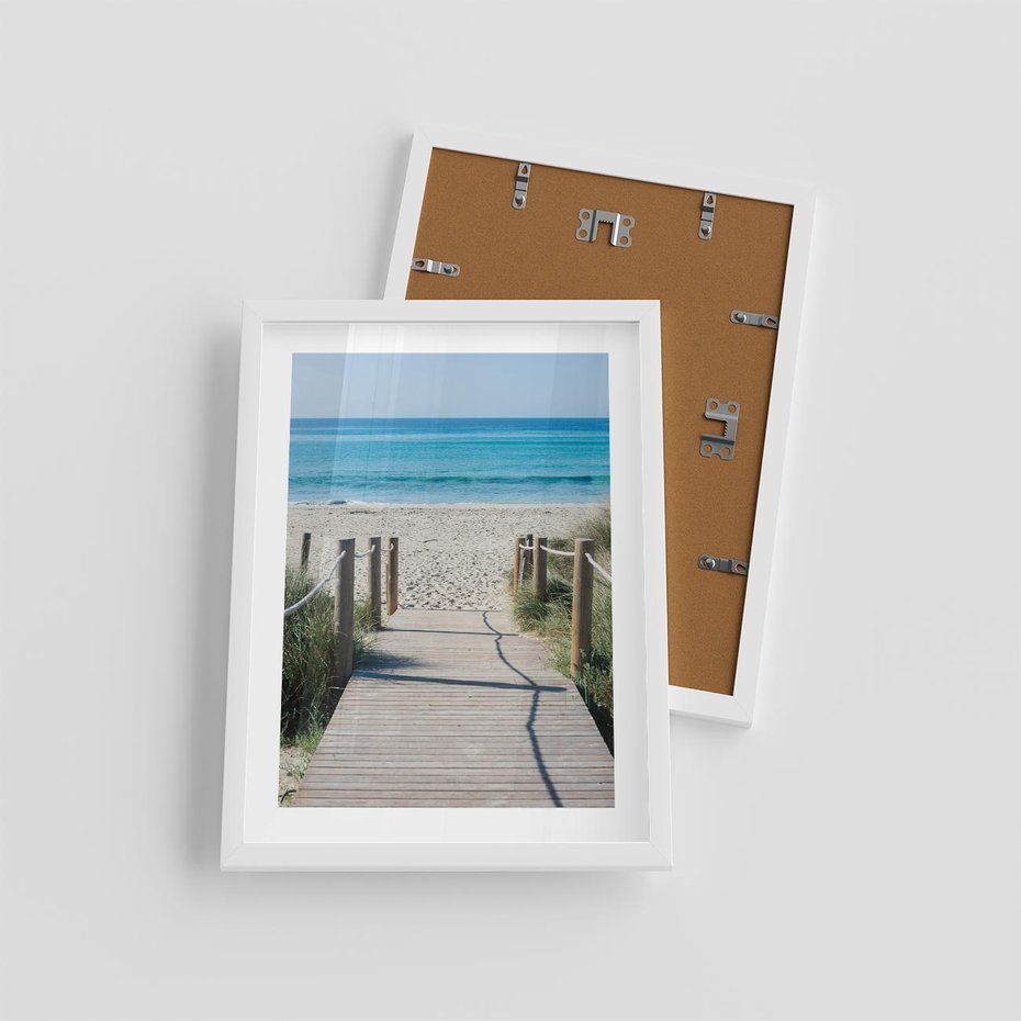 Plakat w ramie 30x40 - Żywa Natura - plaża, morze - rama biała