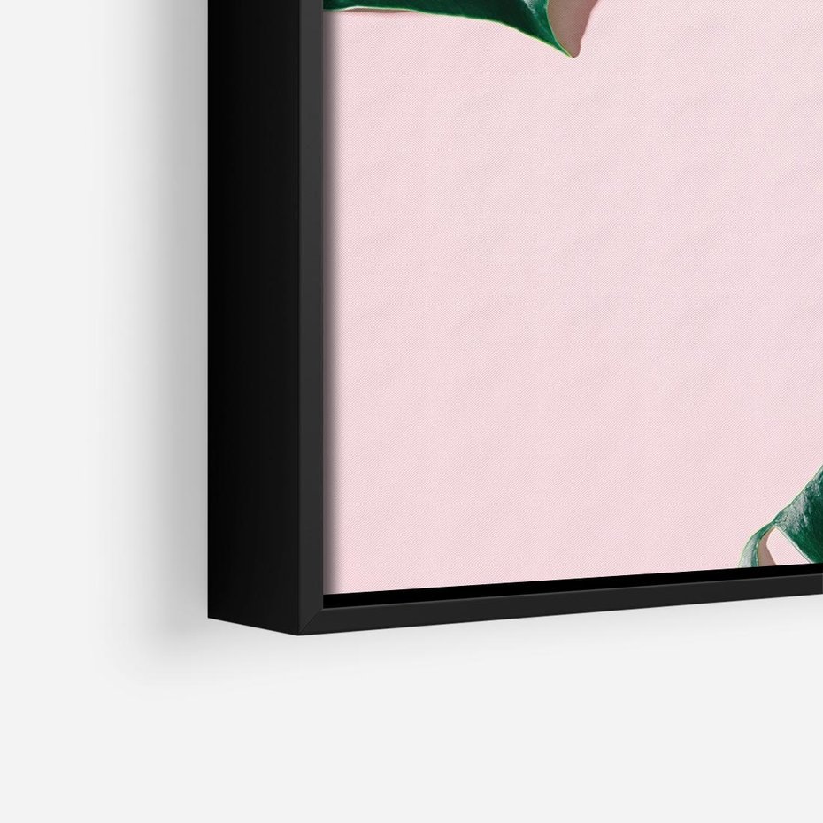 Obraz w ramie 50x50 - Siła Natury - liście, monstera - rama czarna