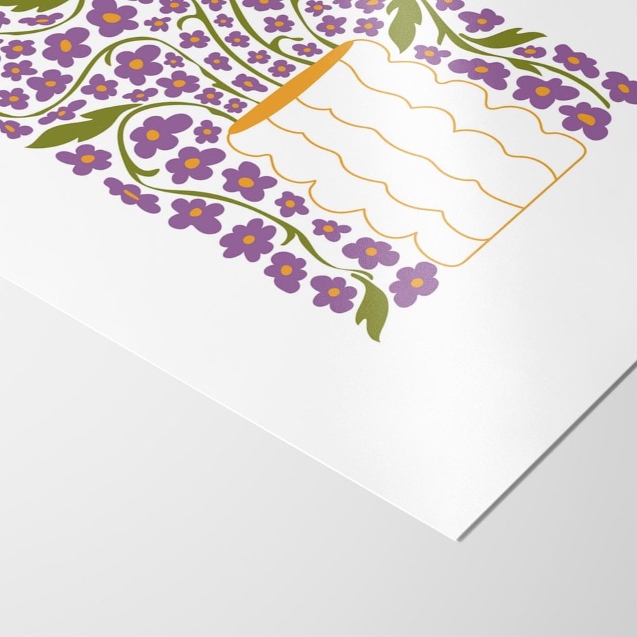 Plakat bez ramy 21x30 - Witalność Kwiatów - kwiaty w wazonie, minimalistyczna kompozycja