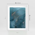 Plakat w ramie 40x50 - Marmurowa Elegancja: Kolory Oceanu - marmur, kolory oceanu - rama biała