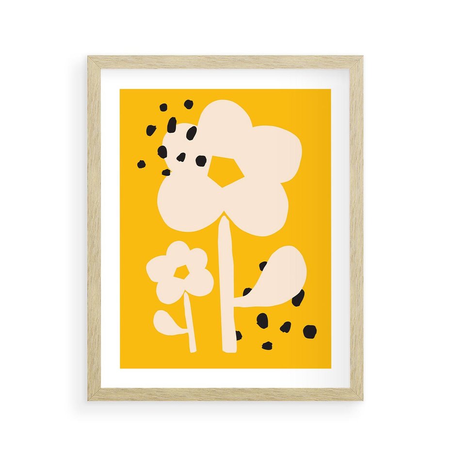 Plakat w ramie 40x50 - Bezgraniczne Impulsy - abstrakcyjny kwiat, plakat - rama drewno