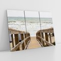 Obraz na płótnie 120x80 - Morze i drewniany pomost - morze, pomost