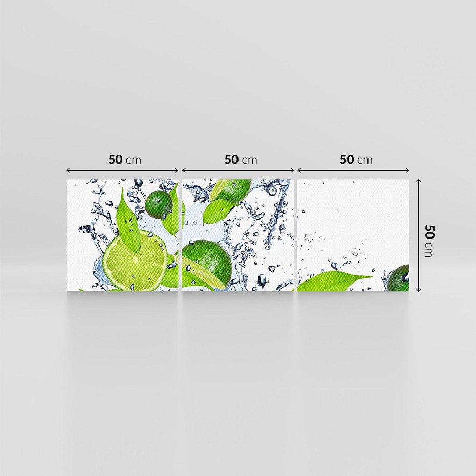 Obraz na płótnie 150x50 - Cytrusowa Świeżość - limonki, cytryny