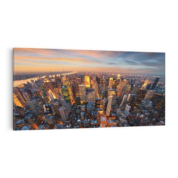 Obraz na płótnie 120x60 - Zachód słońca nad Nowym Jorkiem - New York, zachód