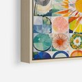 Obraz w ramie 50x50 - Rozkwitające Wzory Abstrakcji - abstrakcyjny obraz, mnogość kolorów - rama drewno