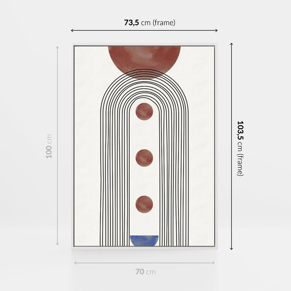 Obraz w ramie 70x100 - Symfonia Kształtów - nowoczesny plakat, styl midcentury - rama biała