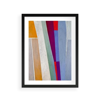 Plakat w ramie 40x50 - Księga Ukrytych Odbić - abstrakcyjne dziwne kształty, olejny obraz - rama czarna