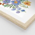 Plakat w ramie 30x40 - Kwiatowe Opowieści - akwarelowe polne kwiaty, minimalistyczna sztuka - rama drewno