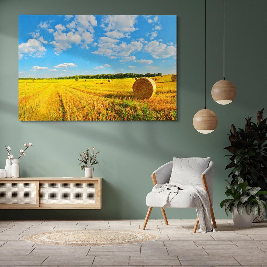 Obraz na płótnie 100x70 - Urok rolnictwa: Trawa w pełnym rozkwicie - rolnictwo, trawa