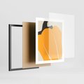 Plakat w ramie 40x50 - Migocące Formy - abstrakcyjny minimalistyczny obraz, żółta papryczka - rama czarna