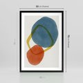 Plakat w ramie 50x70 - Modernistyczna Abstrakcja: Kolorowe Plamy - abstrakcja, modern - rama czarna
