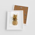 Plakat w ramie 40x50 - Ekskluzywny Akcent - złoty, ananas - rama biała