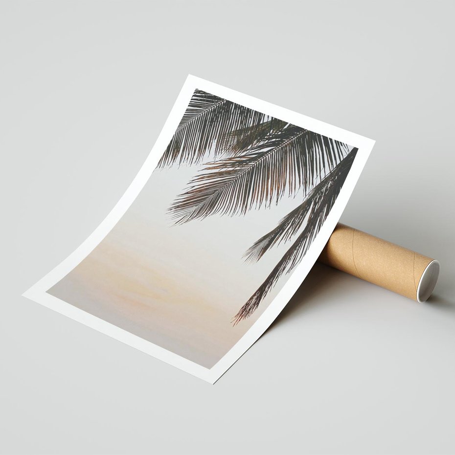 Plakat bez ramy 30x40 - Tropikalna Harmonia - palmy na tle nieba