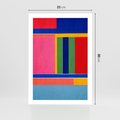 Plakat bez ramy 21x30 - Wnętrza Rozplątanych Barw - abstrakcyjny geometryczny obraz olejny, kolorowe pasy